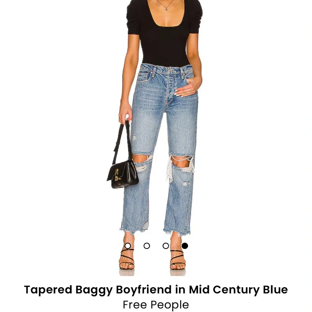 free People tapered Baggy Boyfriend in Mid Century Blue - Picture 6 of 9